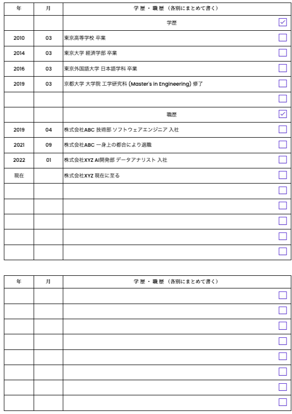 Japanese Resume