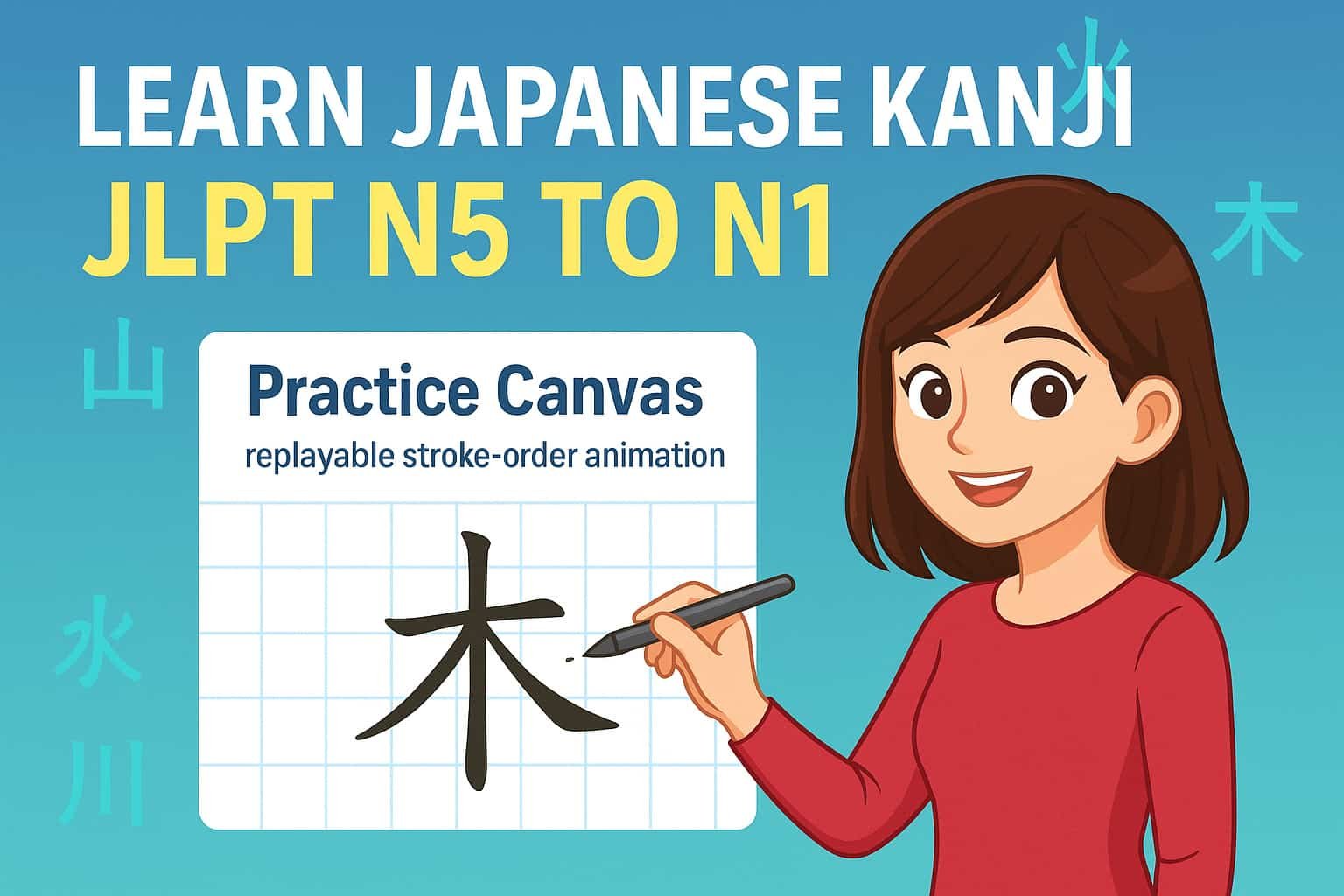 Learn Japanese Kanji the Interactive Way: JLPT N5–N1 with Stroke Order &amp; Practice