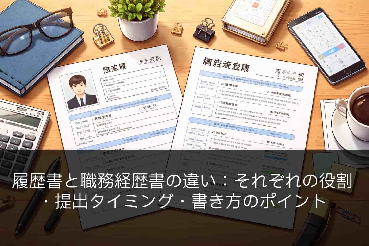 履歴書と職務経歴書の違い：それぞれの役割・提出タイミング・書き方のポイント