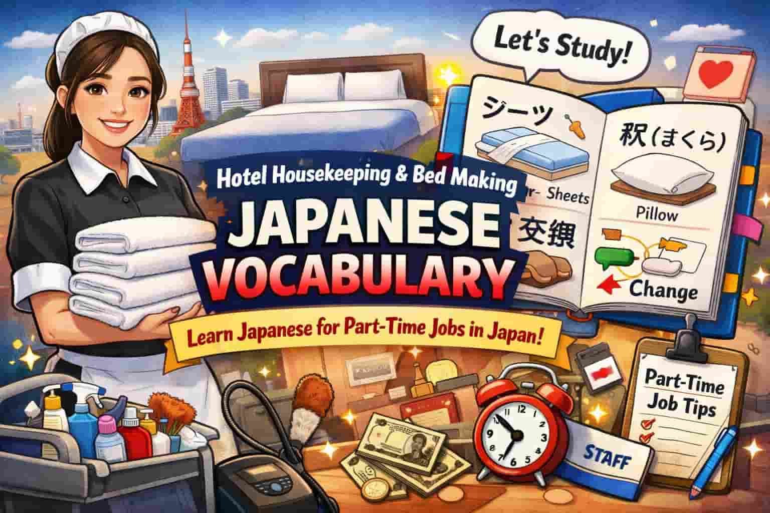 Hotel Housekeeping and Bed Making Japanese Vocabulary (For Beginners in Japan)